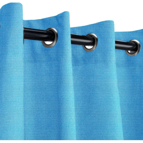 Sunbrella Outdoor Curtain with Stainless Steel Grommets - Capri 