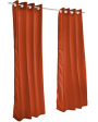 Sunbrella Outdoor Curtain with Nickel Grommets - Canvas Brick