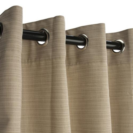 Sunbrella Outdoor Curtain with Nickel Grommets - Dupione Sand