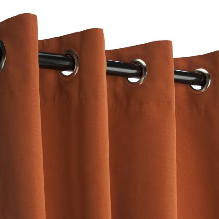Sunbrella Outdoor Curtain with Nickel Grommets - Rust