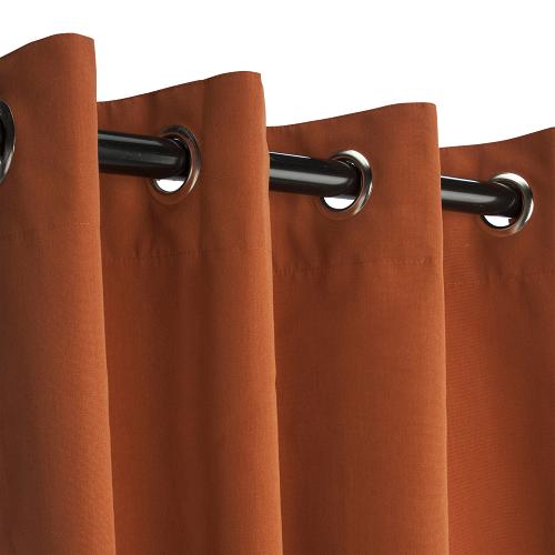 Sunbrella Outdoor Curtain with Nickel Grommets - Rust