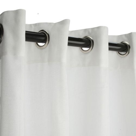 Sunbrella Outdoor Curtain with Nickel Grommets - Snow (Sheer)