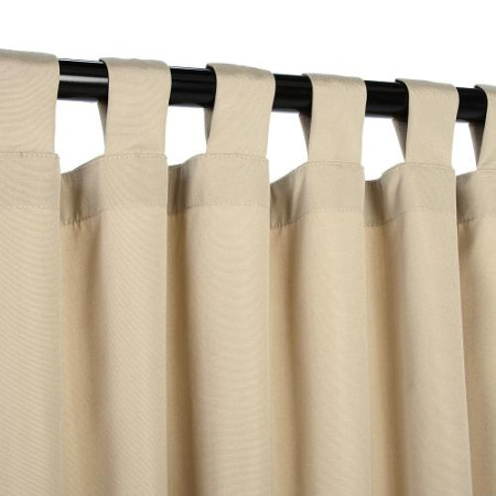 Sunbrella Outdoor Curtain With Tabs - Antique Beige