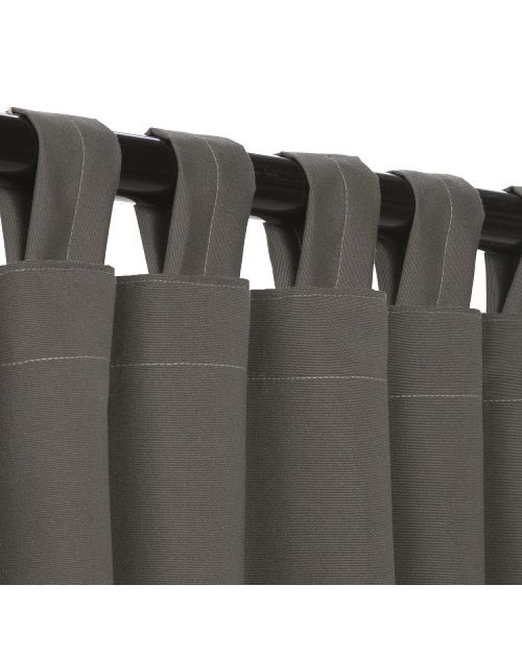 Sunbrella Outdoor Curtain With Tabs - Charcoal