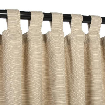 Sunbrella Outdoor Curtain With Tabs - Dupione Sand