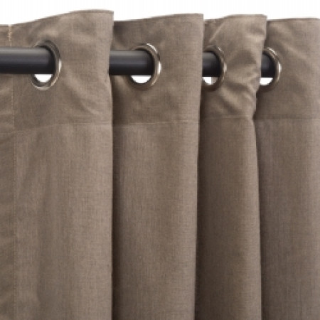 Sunbrella Outdoor Curtain with Nickel Grommets - Cast Shale