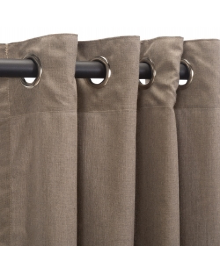 Sunbrella Outdoor Curtain with Nickel Grommets - Cast Shale