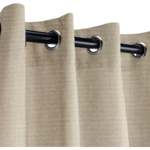Sunbrella Outdoor Curtain with Stainless Steel Grommets - Canvas Taupe