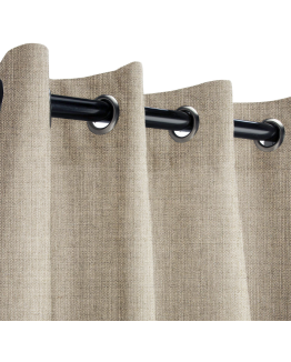 Sunbrella Outdoor Curtain with Stainless Steel Grommets - Cast Ash