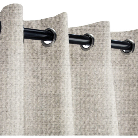 Sunbrella Outdoor Curtain with Stainless Steel Grommets - Cast Silver