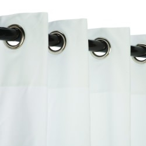 Sunbrella Outdoor Curtain with Nickel Grommets - Canvas White