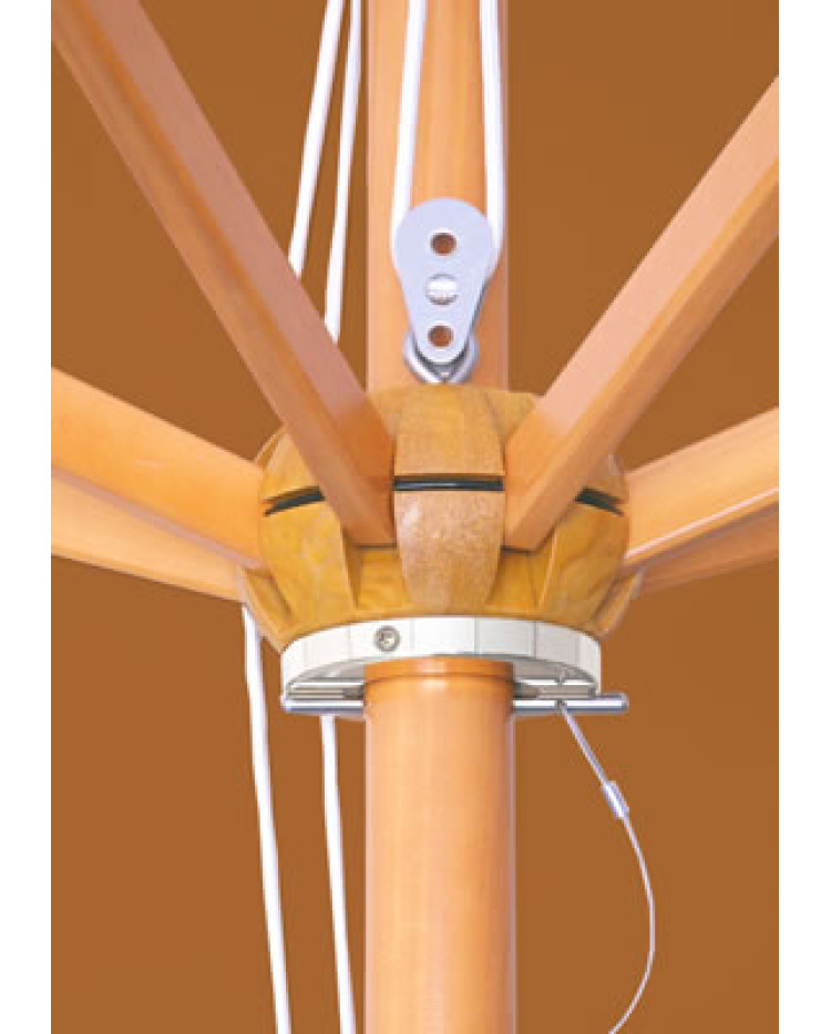 Galtech 11 Foot Octagon Commercial Duty Wood Market Umbrella With Pulley Lift - Restaurants, HOA, Resorts, Hotels, Homes - Frame Only