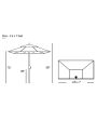 Galtech 772 - 3.5x7 FT Half Wall Commercial Patio Umbrella Galtech 772 - 3.5x7 FT Half Wall Commercial Patio Umbrella