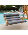 Curved Oak Double Deluxe Sunbrella Cushion Swing - Cast Slate