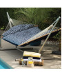 Large Sunbrella Tufted Hammock with Detachable Pillow - Luxe Indigo