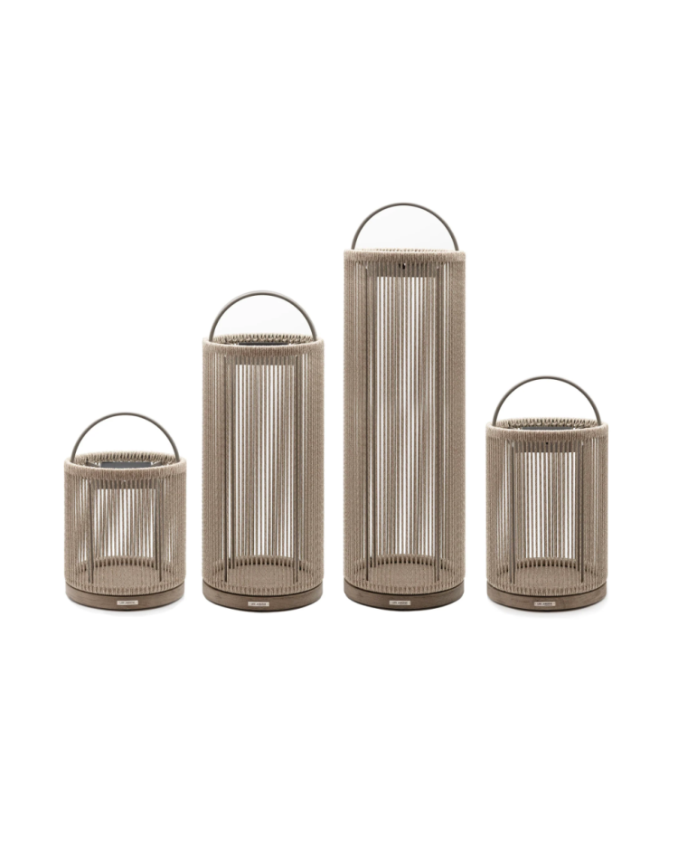 ALTO Solar Outdoor Light - Weather teak with taupe acrylic rope ALTO Solar Outdoor Light - Weather teak with taupe acrylic rope