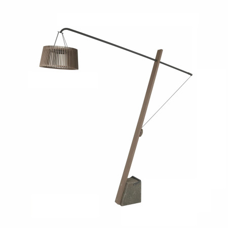 Pendulum Solar Floor Lamp - Weathered Teak