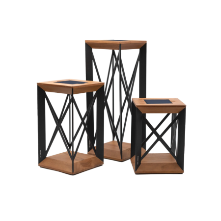 Soho Solar Outdoor Light - Bronze aluminum with TEAK 