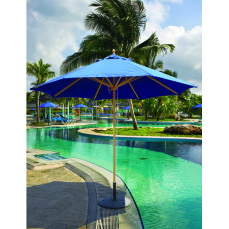 Galtech 132/232 - 9 FT Octagon Commercial Duty Wood Market Umbrella With Pulley Lift - Restaurants, HOA, Resorts, Hotels, Homes