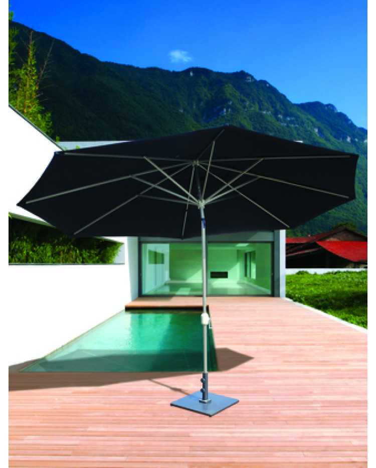 Galtech 8x11 Foot Deluxe Auto-Tilt Oval Market Umbrella, Outdoor Patio, Deck, Pool, Backyard Stand Alone Umbrella - Heavy Duty - Frame Only 