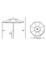 Galtech 727 - 7.5 Foot Deluxe Auto-Tilt Octagon Market Umbrella, Outdoor Patio, Deck, Pool, Backyard Stand Alone Umbrella - Heavy Duty