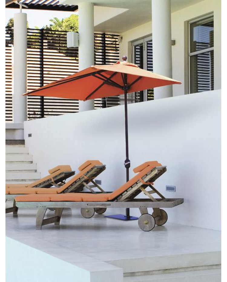 Galtech 772 - 3.5x7 FT Half Wall Commercial Patio Umbrella