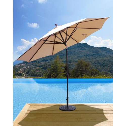 Galtech 789 - 11 Foot Deluxe Auto-Tilt Octagon Market Umbrella, Outdoor Patio, Deck, Pool, Backyard Stand Alone Umbrella - Heavy Duty